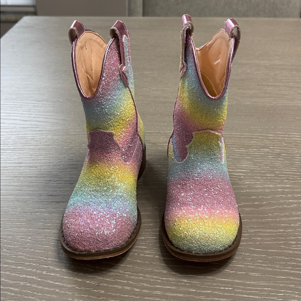 Rainbow Glitter Kids Boots size 8T